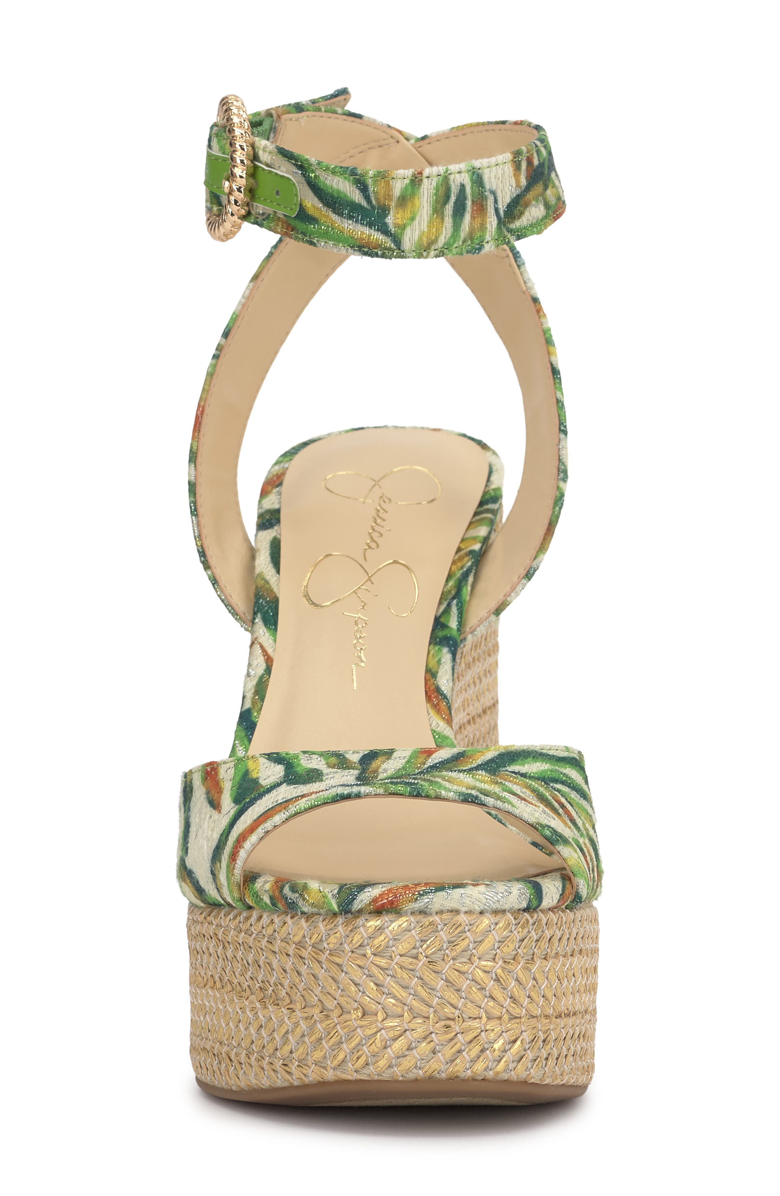 Kamindi Platform Wedge Sandal, Alternate, color, GREEN MULTI