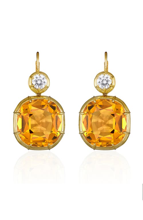Mindi Mond Imperial Citrine & Diamond Drop Earrings In Gold