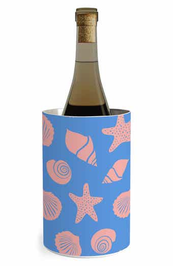 Shells on Blue Stainless Steel Wine Chiller