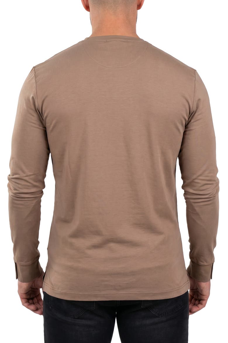 Rissa V-Neck Long Sleeve T-Shirt, Alternate, color, BROWN
