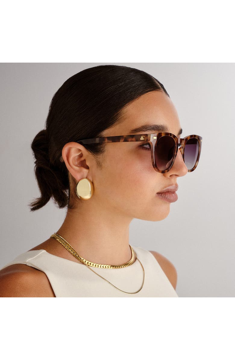 AIRE Evolution 51mm Gradient Round Sunglasses, Alternate, color, Dark Tort / Khaki Grad