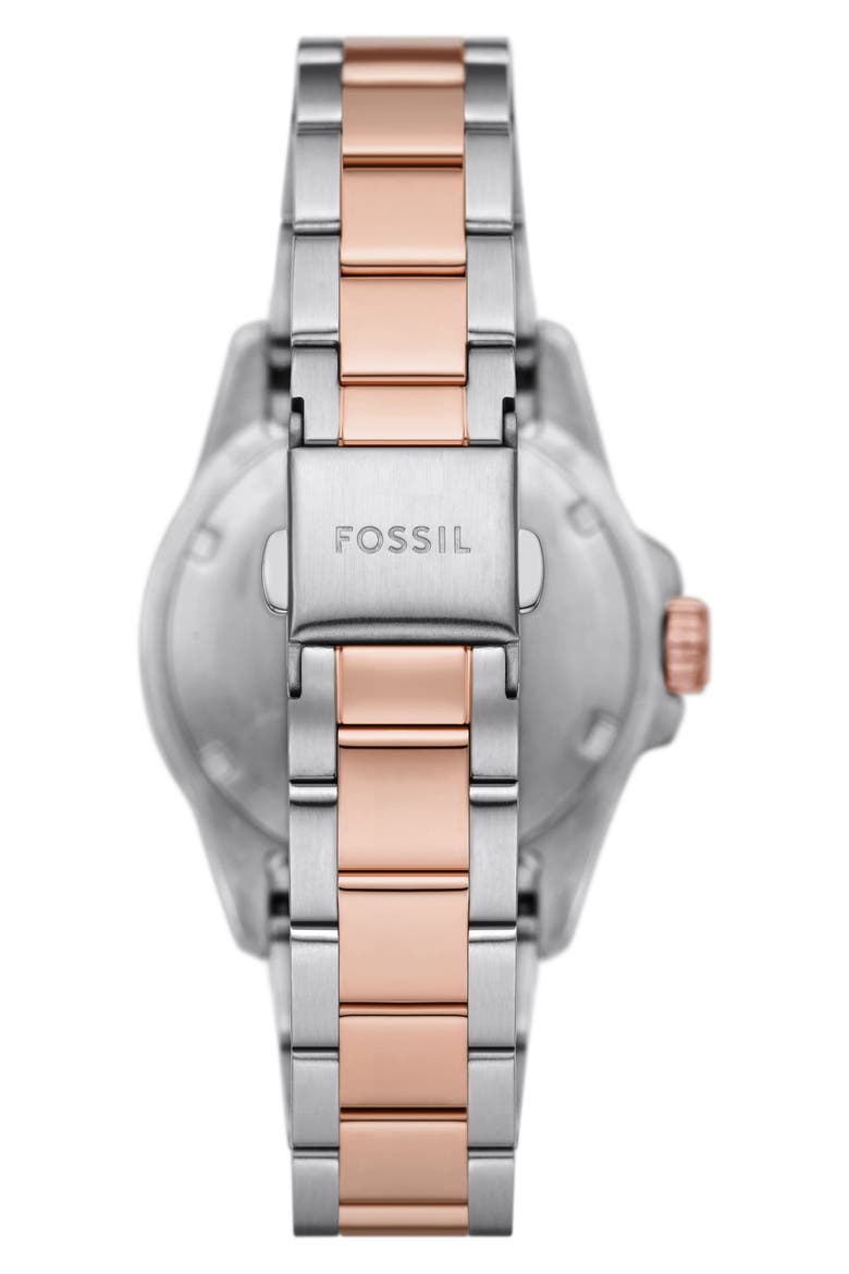 Blue Dive Bracelet Watch, 36mm, Alternate, color, SILVER/ROSE GOLD