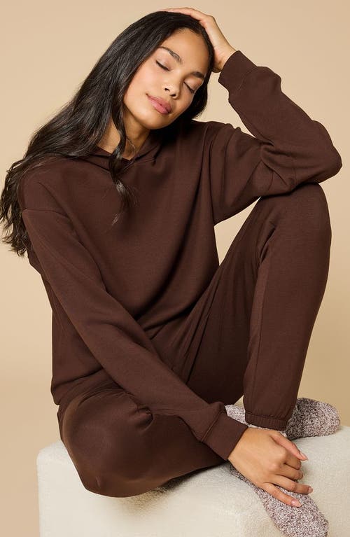 Softies Athleisure Dreamtech Oversize Hoodie Lounge Set In Brown