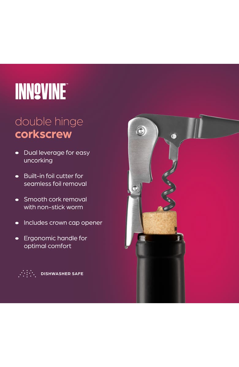 Innovine Double Hinge Corkscrew, Alternate, color, Graphite