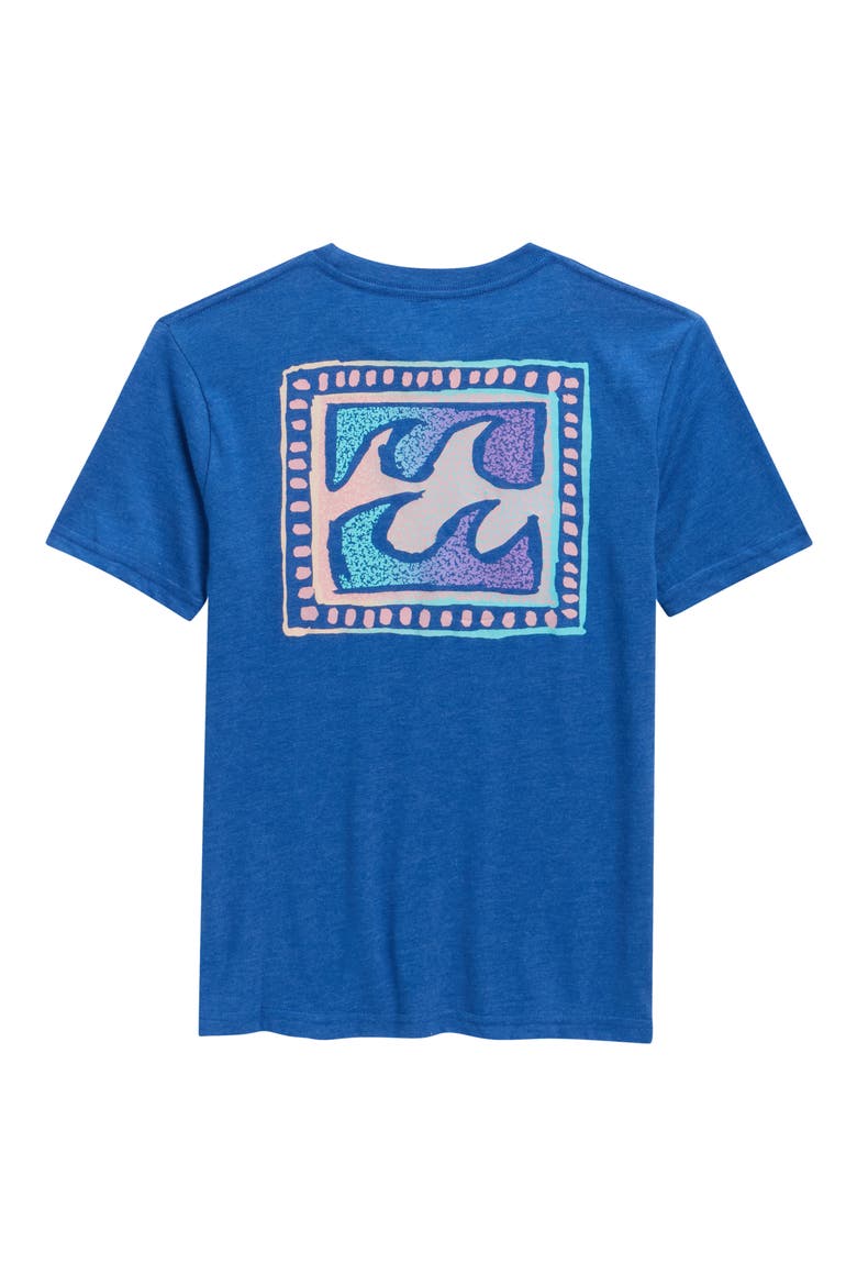 Kids' Crayon Wave Graphic T-Shirt, Alternate, color, TRUE BLUE HEATHER