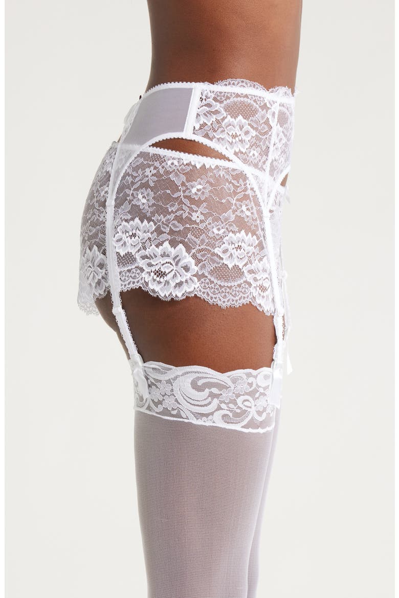 Isabel Lace Suspender Belt, Alternate, color, BLANC