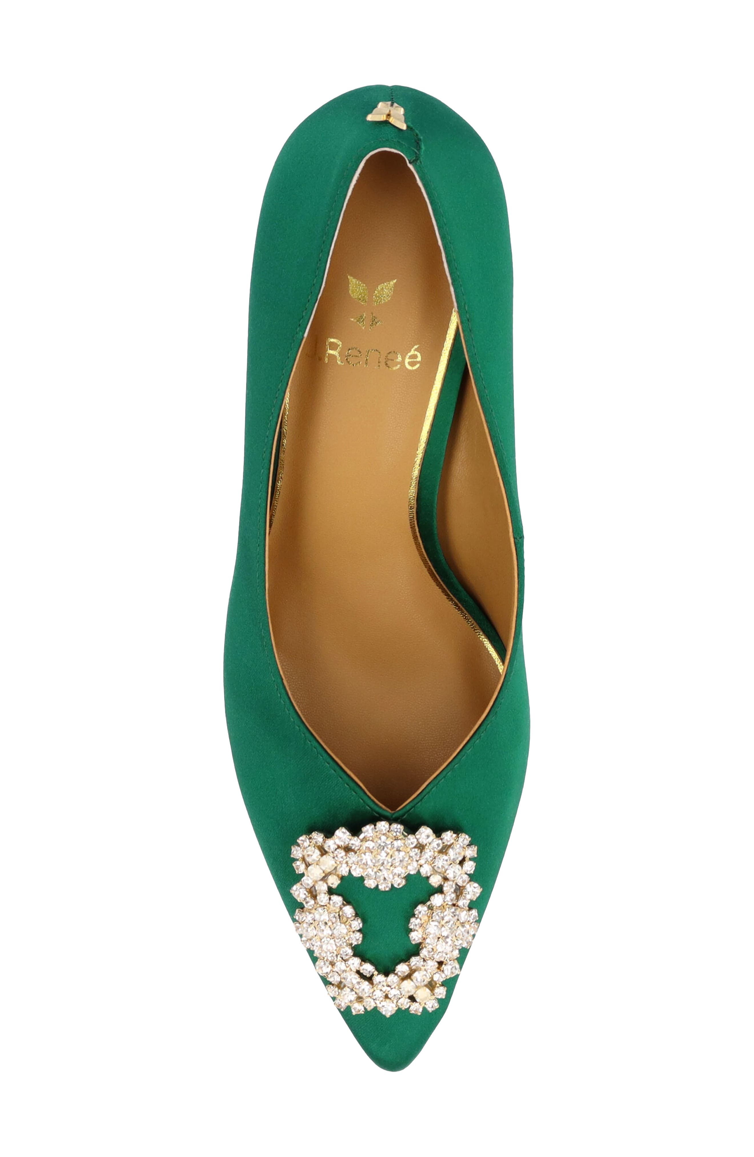 Ezara Pointed Toe Pump, Alternate, color, EMERALD