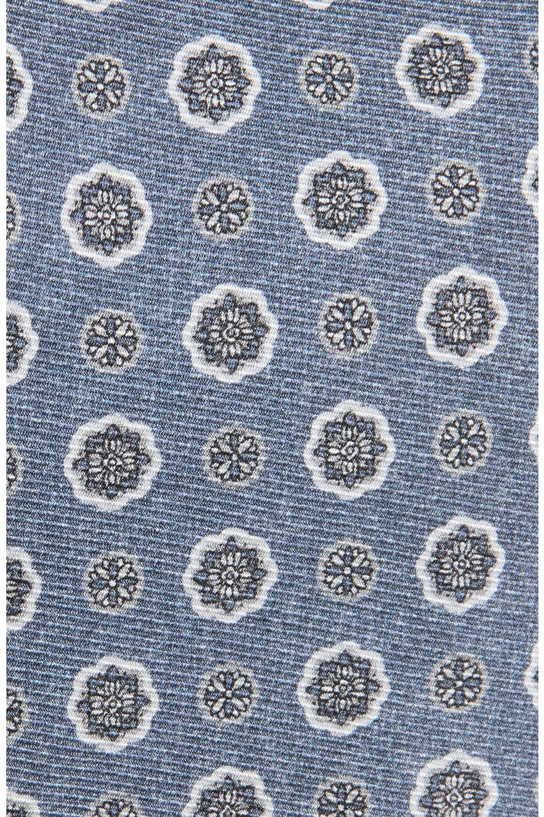 Geometric Silk Necktie, Alternate, color, DENIM