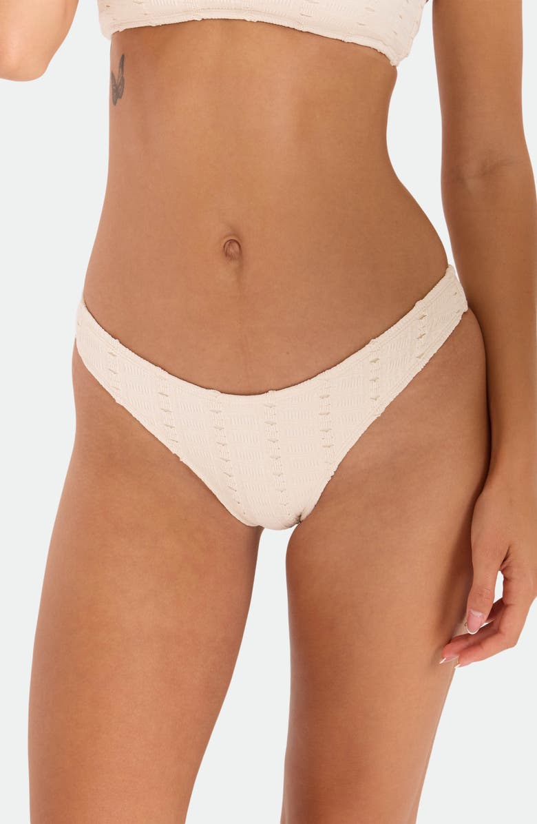 Volcom Coco Low Tide V-Cut Bikini Bottoms, Main, color, White Sand