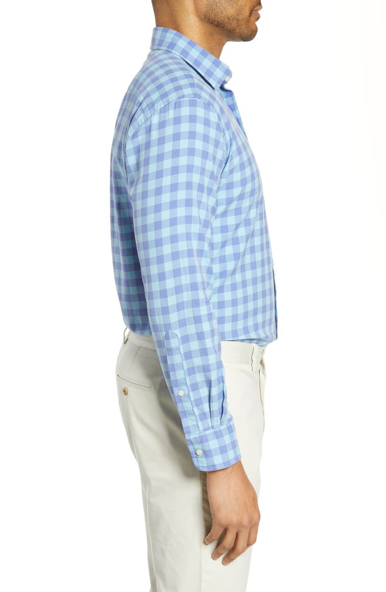 Peter Millar Brighton Grand Gingham Cotton & Silk Shirt, Alternate, color,