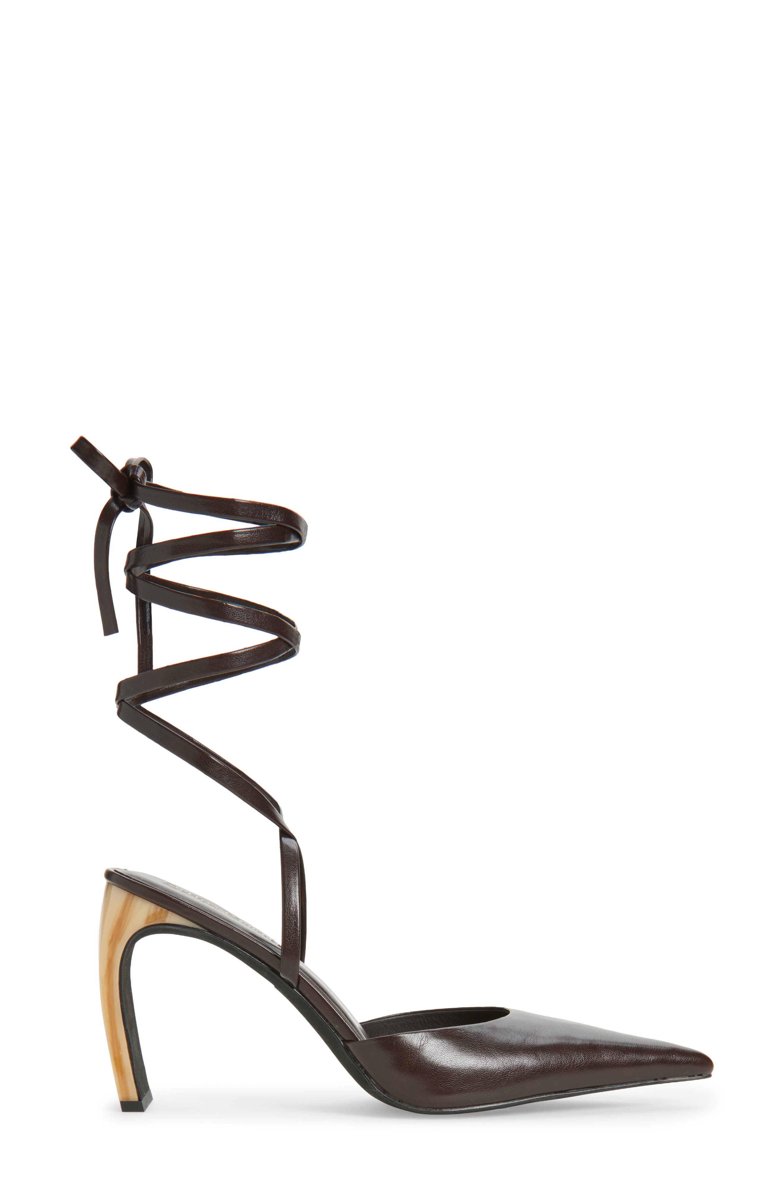 Accural Ankle Wrap Pointed Toe Pump, Alternate, color, COFFEE