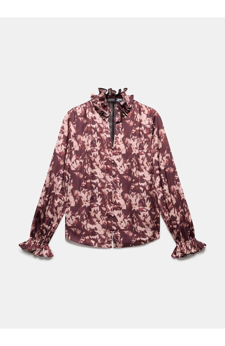 MINT VELVET Printed Satin Blouse, Alternate, color, Burgundy