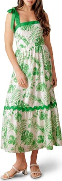 FLYING TOMATO Shoulder Tie Midi Dress