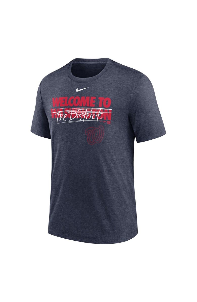 Nike Men's Nike Heather Navy Washington Nationals Home Spin Tri-Blend T-Shirt, Alternate, color, Heather Navy