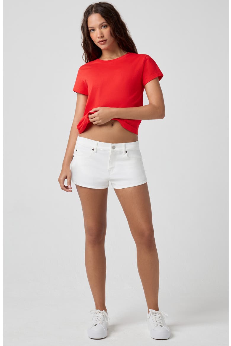 Cheeky Low Rise Denim Shorts, Alternate, color, SUMMER WHITE