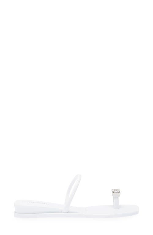 Jeffrey Campbell Balia Wedge Sandal In White Shiny Clear