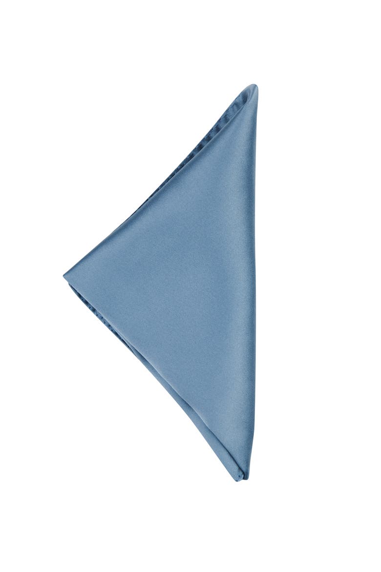 Men's Solid Satin Pocket Square, Alternate, color, DUSTY BLUE