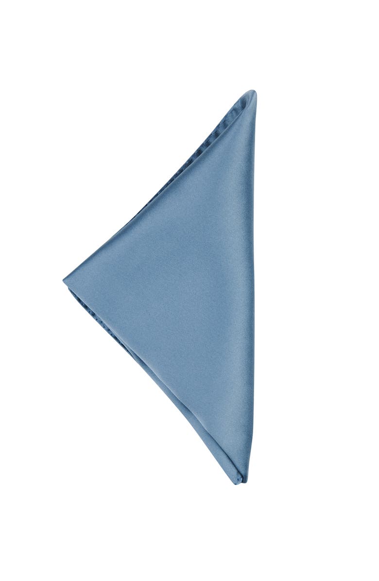 Brooklyn Brigade Men's Solid Satin Pocket Square, Alternate, color, Dusty Blue