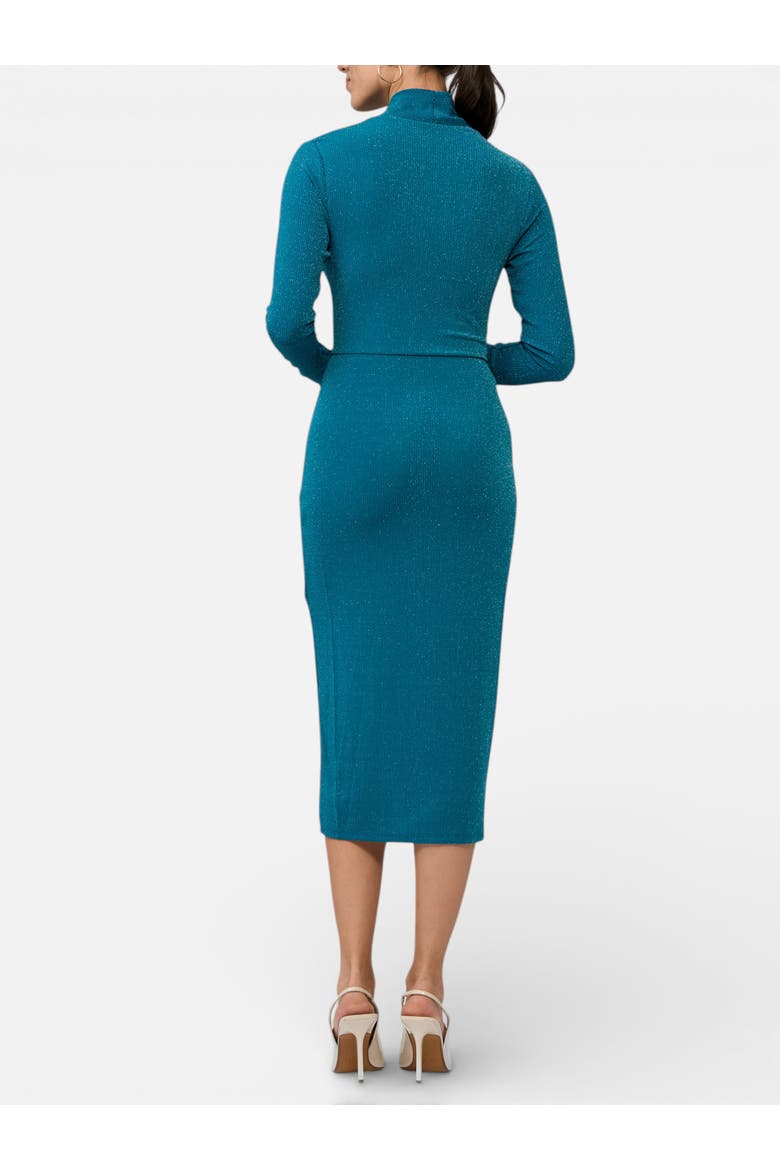 Bret Wrap Front Midi Dress, Alternate, color, Dark Teal