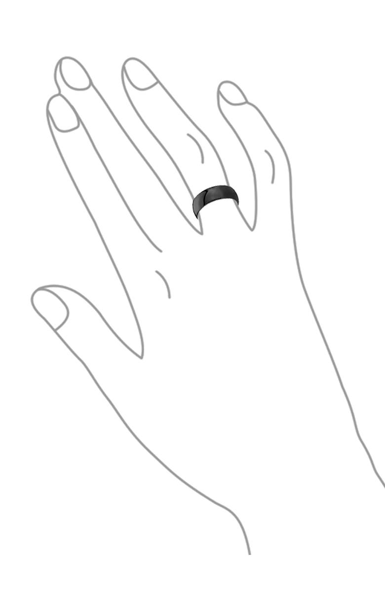 BLING JEWELRY Men's Dome Black Titanium Band Ring, Alternate, color, Black