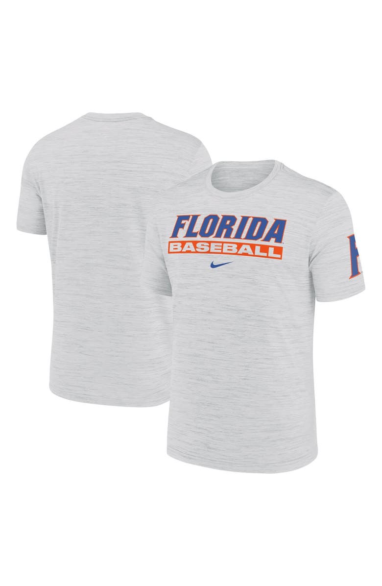Nike Men's Nike Ash Florida Gators Velocity Baseball Wordmark Stack Performance T-Shirt, Main, color, 