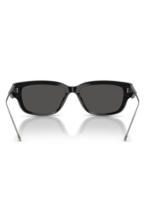 Diesel ® Geck-d 56mm Rectangular Sunglasses In Shiny Black/dark Grey