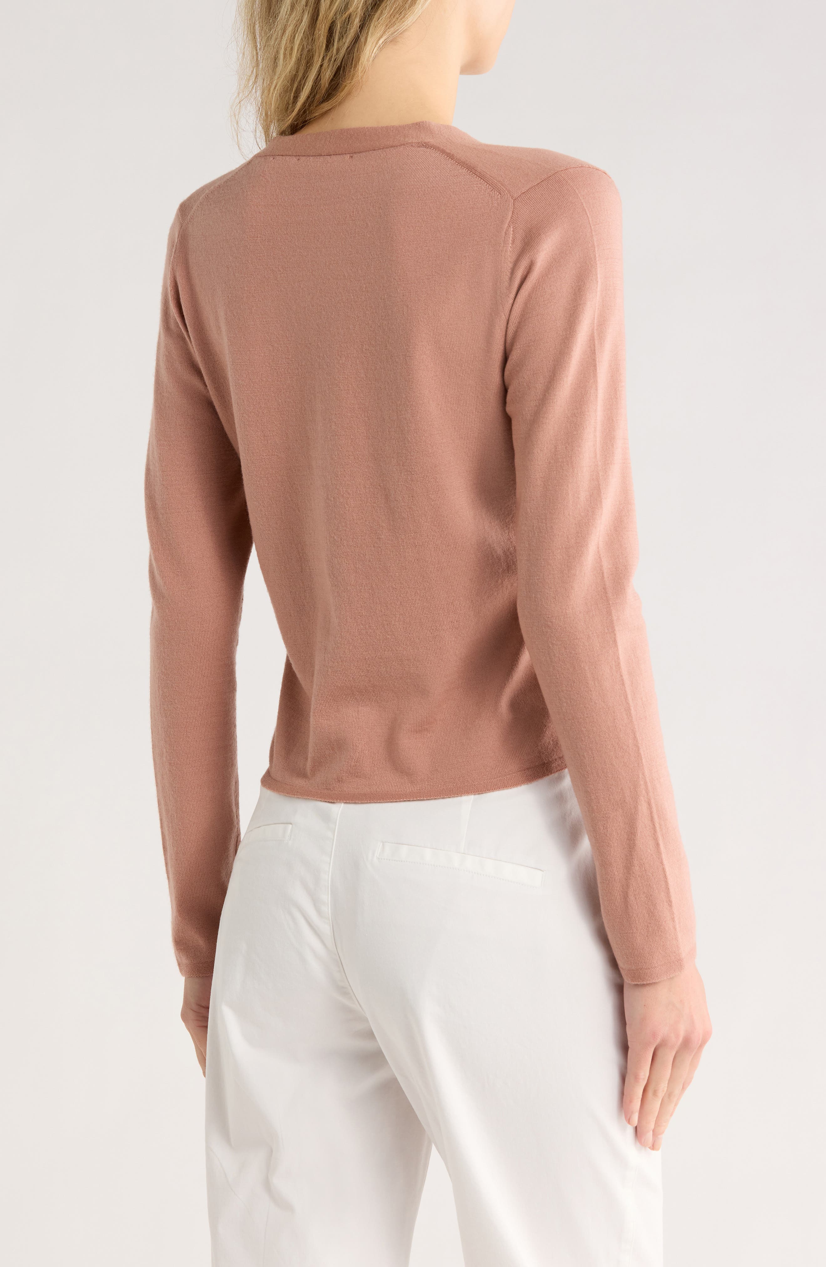 Slim Button Front Wool Bend Cardigan - image 2