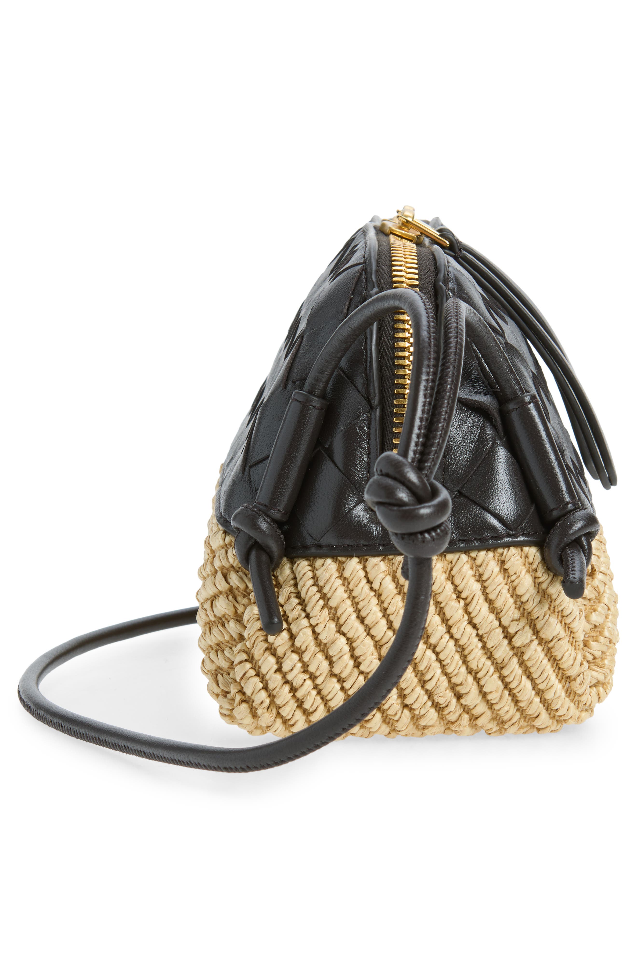 Mini Concert Intrecciato Crossbody Bag, Alternate, color, NATURAL/ ESPRESSO-G