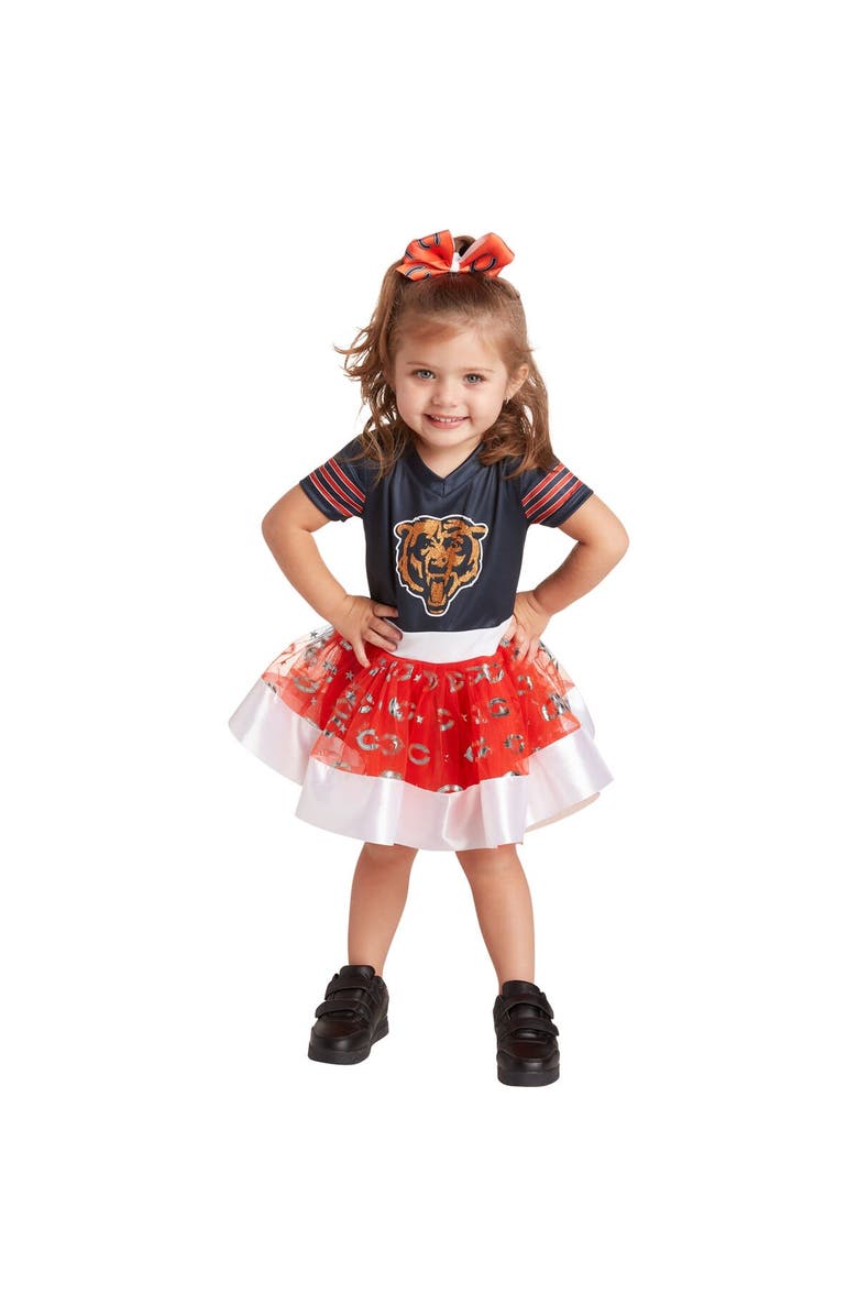 JERRY LEIGH Girls Toddler Navy Chicago Bears Tutu Tailgate Game Day V-Neck Costume, Main, color,