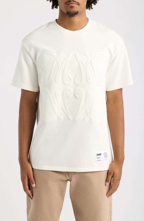 Memory Lane Monogram Embossed Cotton Graphic T-shirt In White
