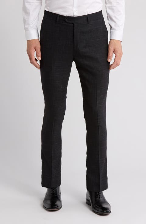 Plaid Slim Fit Dress Pants