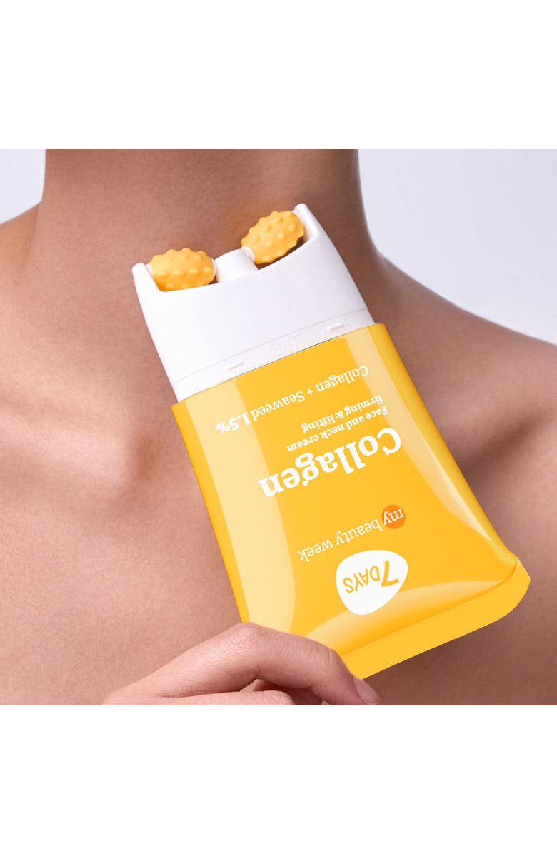 7DAYS Face moisturizer with Collagen for Firming and Lifting with 3D Massage Applicator, Alternate, color, White