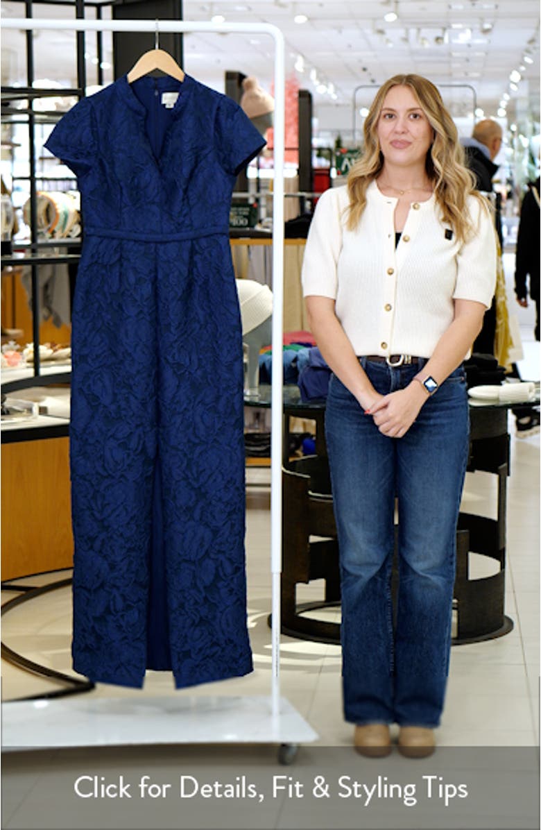 Lynn Floral Cloque Gown, sales video thumbnail