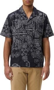 Les Deux Paisley Print Organic Cotton Camp Shirt