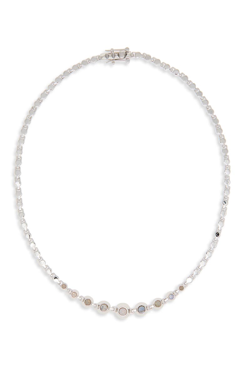 Crescent Labradorite Collar Necklace, Main, color, SILVER/ LABRADORITE