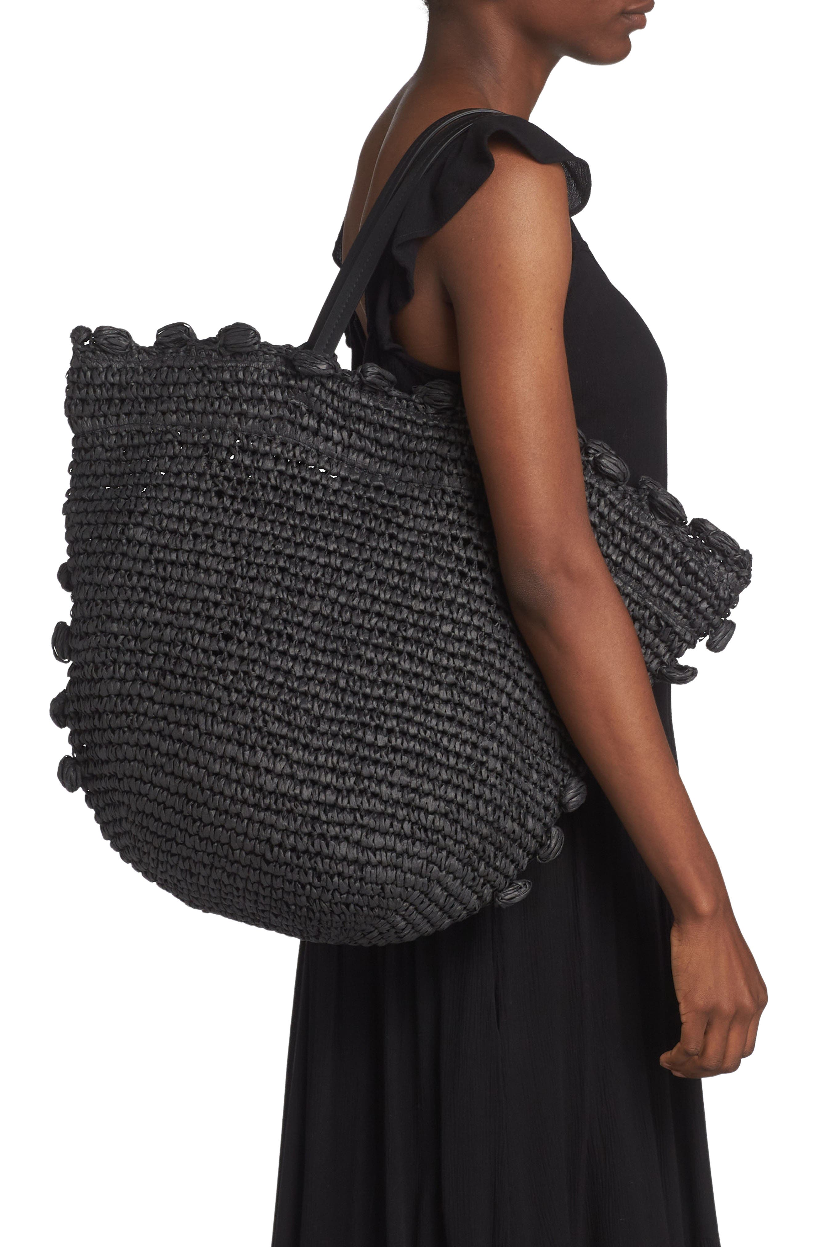 BTB Los Angeles Leah Straw Tote, Alternate, color, 