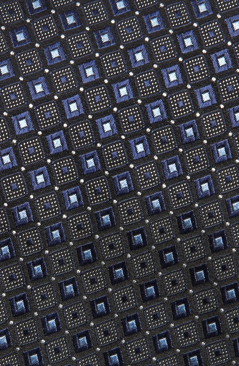 ZEGNA TIES Embroidered Polka Dot Geo Silk Tie, Alternate, color, Navy