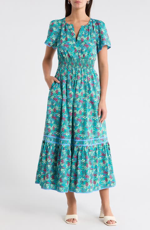 Punta Alta Ordy Smocked Midi Dress
