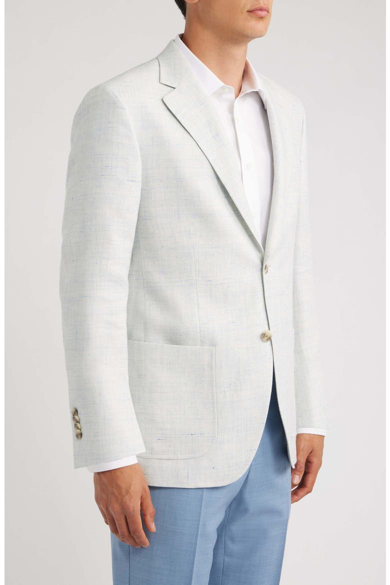 Hyperlight Soft Light Blue Mélange Wool & Linen Blend Sport Coat, Alternate, color, LIGHT BLUE