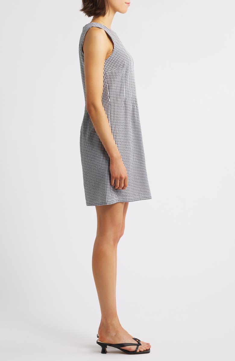 Charles Henry Sleeveless Minidress, Alternate, color, Black Seersucker