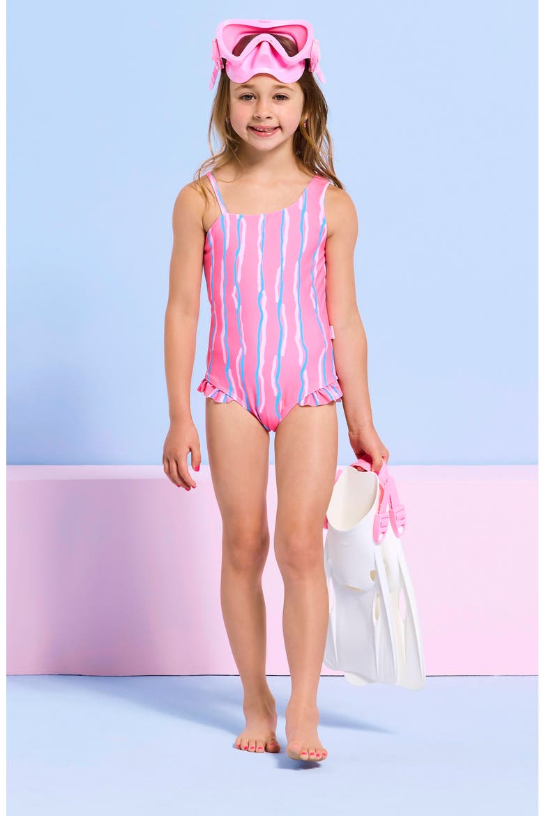 Kids' Aruba Ruffle One-Piece Swimsuit, Alternate, color, ARUBA PINK