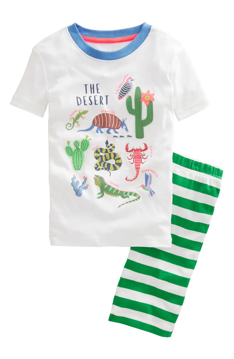 Mini Boden Kids' Desert Stripe Fitted Two-Piece Cotton Pajamas, Main, color,