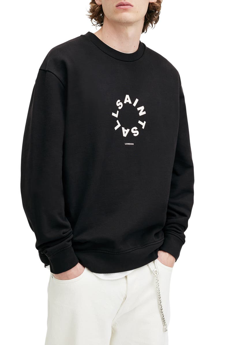 AllSaints Tierra Cotton Graphic Sweatshirt, Main, color,