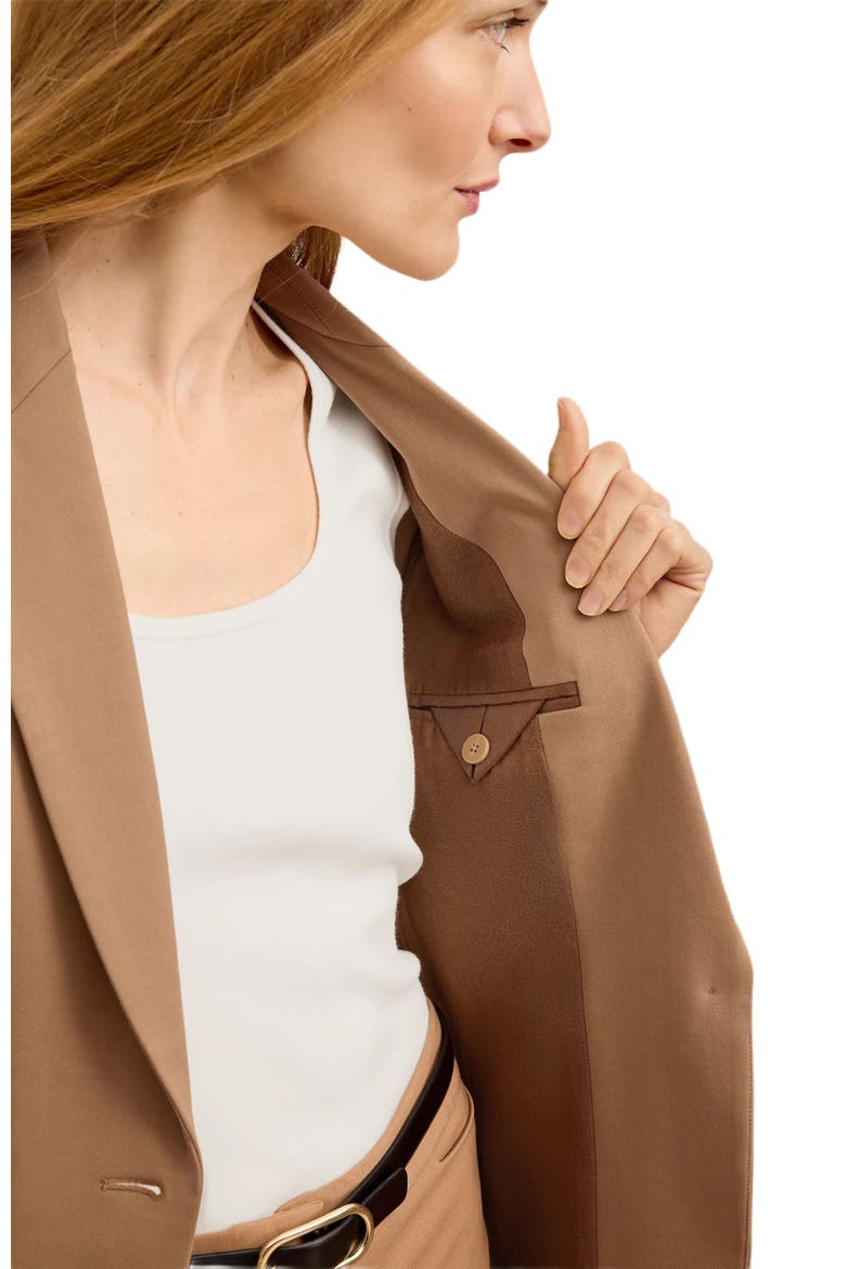 Yasmine Blazer - Wool Twill, Alternate, color, Saddle