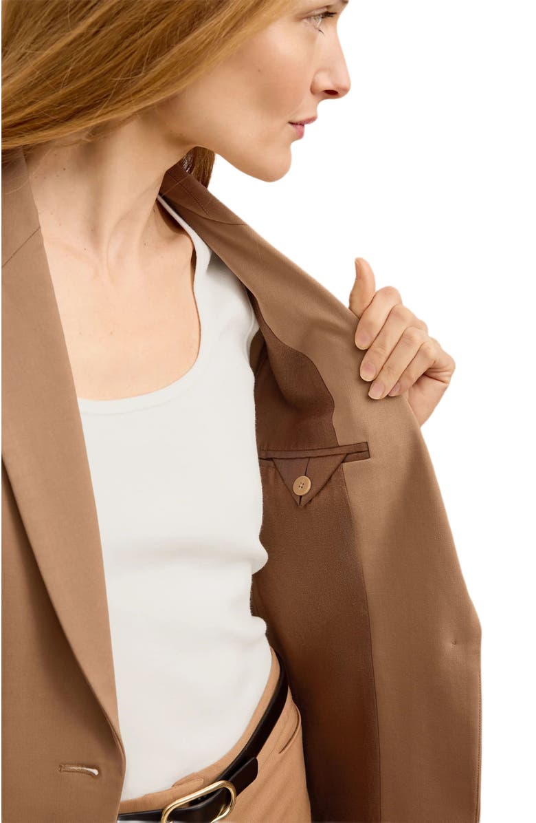 M.M.LaFleur Yasmine Italian Wool Twill Blazer, Alternate, color, Saddle