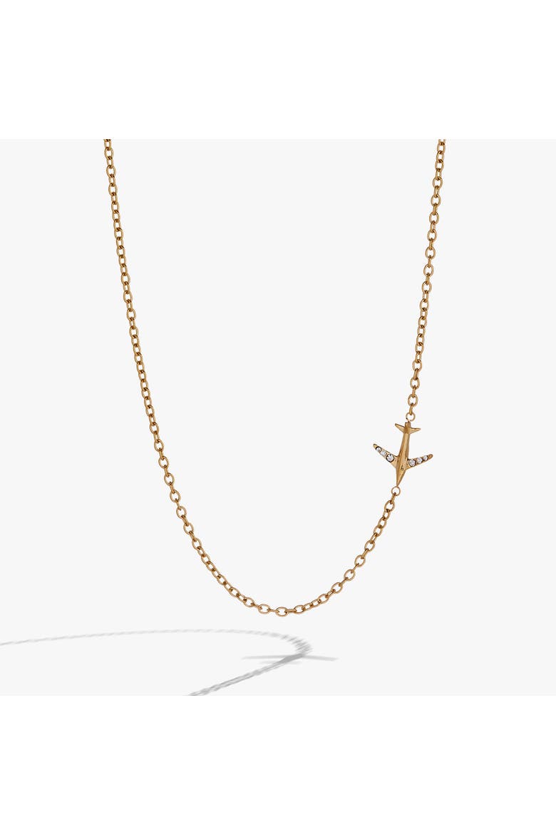 Airplane Inline Necklace, Main, color, Gold