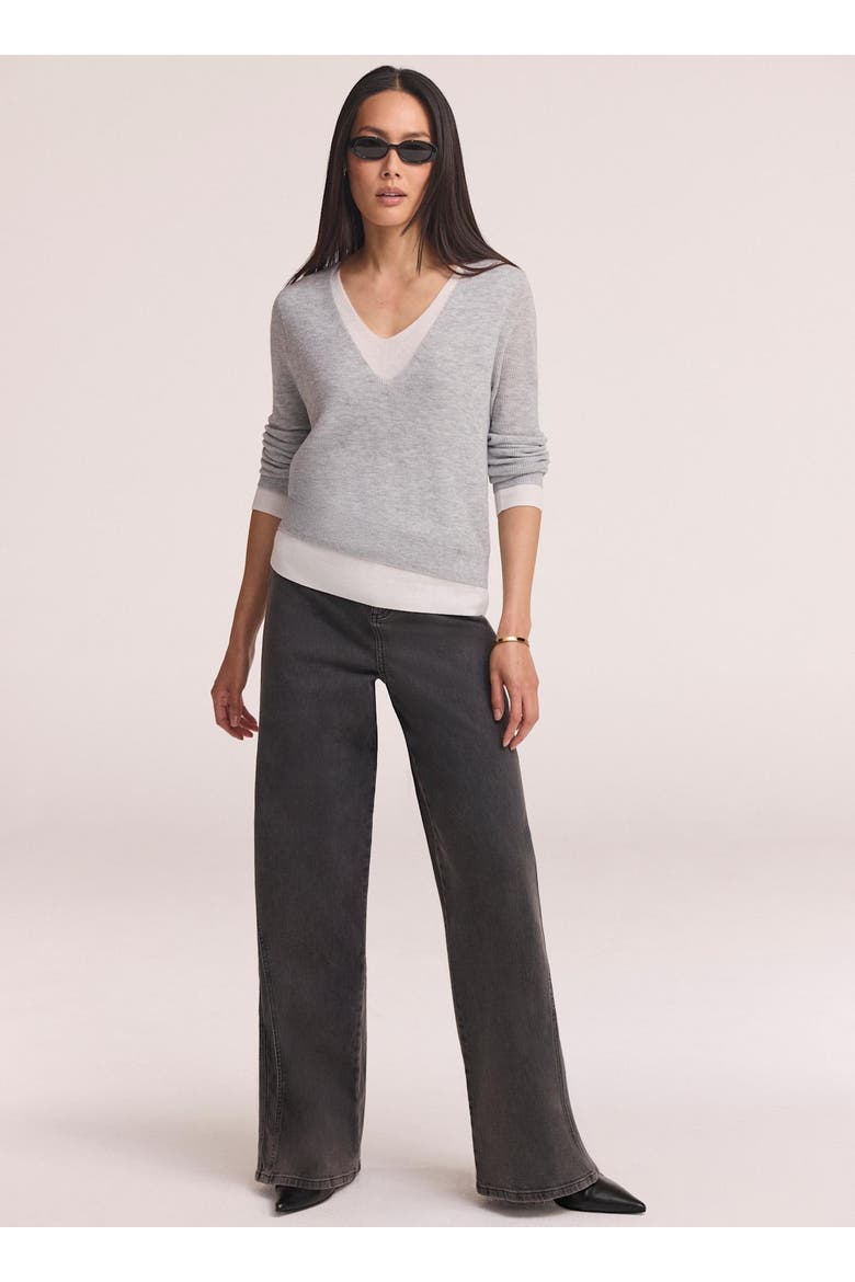 Layered Detail Knit Top, Alternate, color, Grey