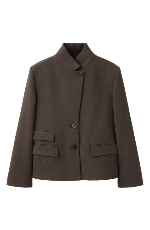 Micro Houndstooth Check Blazer