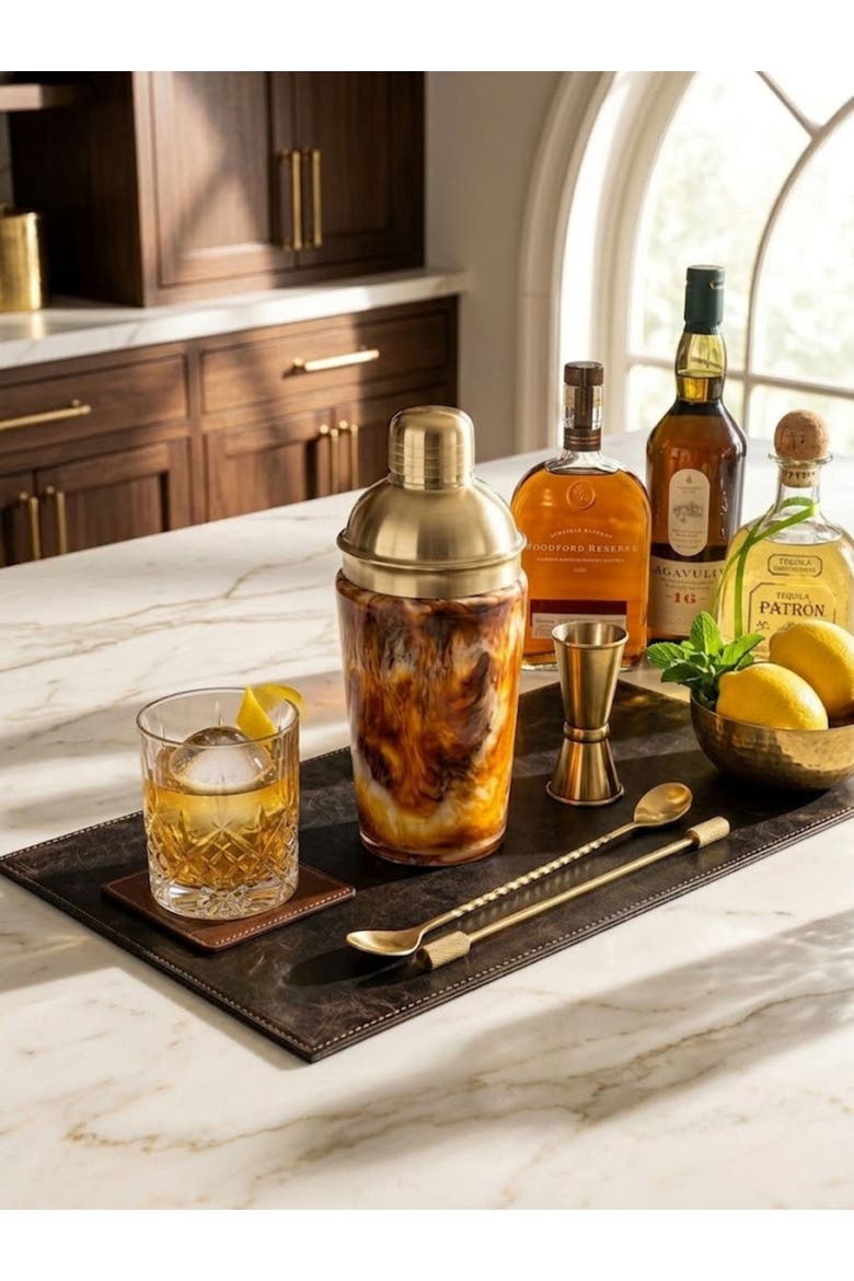 Kampai Cocktail Shaker, Alternate, color, Brown