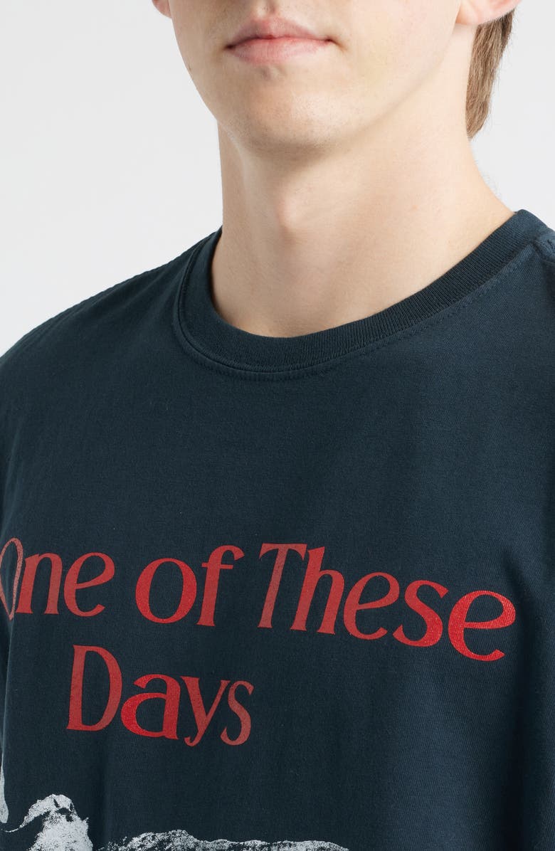 ONE OF THESE DAYS Glad You're Here With Me Graphic T-Shirt, Alternate, color, Hard Washed Black